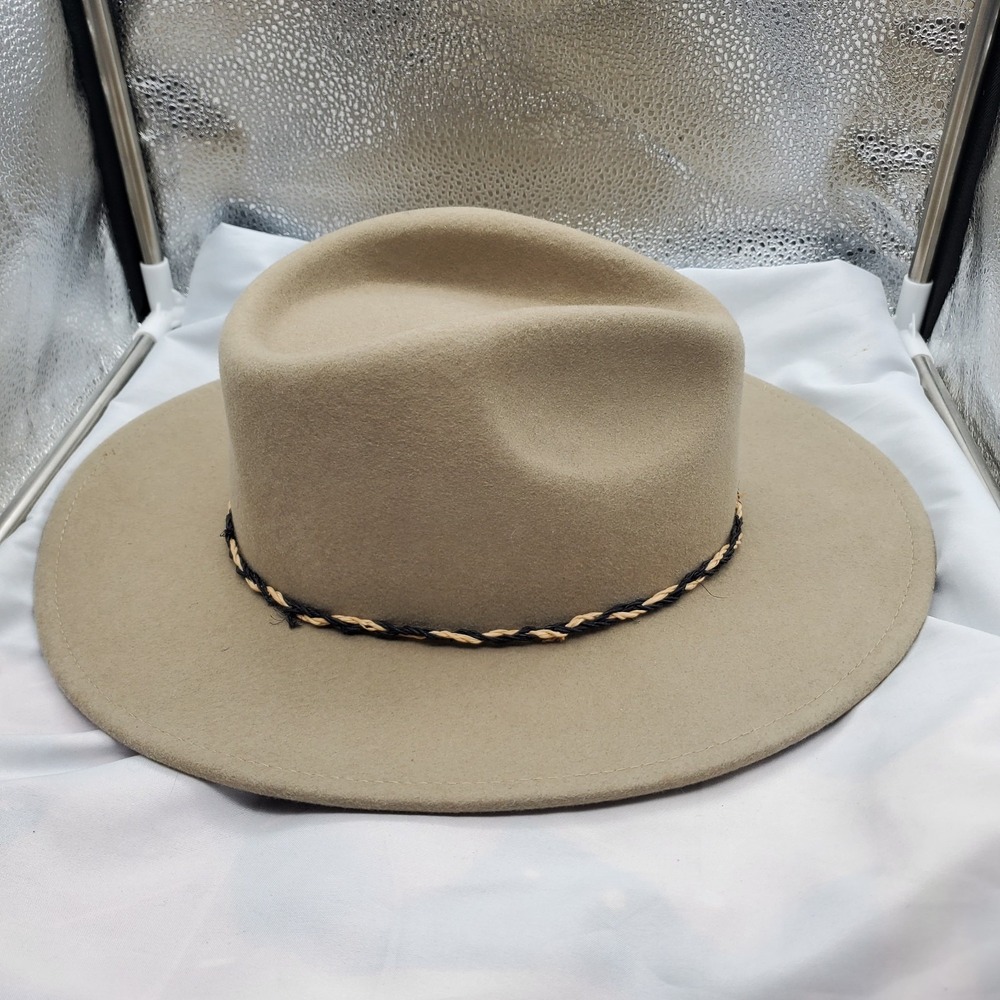 Brixton Messer Western WOOL Sand Color Fedora HAT Womens Nordstrum Medium New - Picture 4 of 10